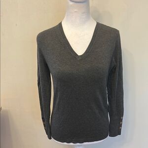 JM Collection charcoal gray V neck long sleeve sweater Size PP New